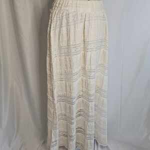 Cream Smocked Maxi Skirt Resort Wear